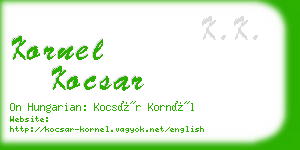 kornel kocsar business card